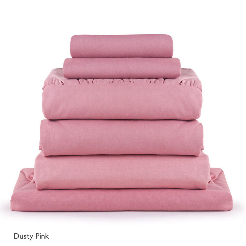 Rikesh Cotton Blend Standard Flat Sheet, Dark Pink