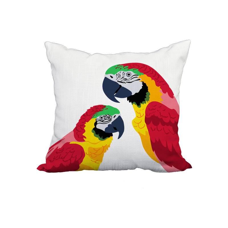  Housse de coussin en coton Macaw, 20 po x 20 po, Rouge