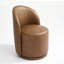 PU Leather Barrel Swivel Armless Dining Chair-403249105