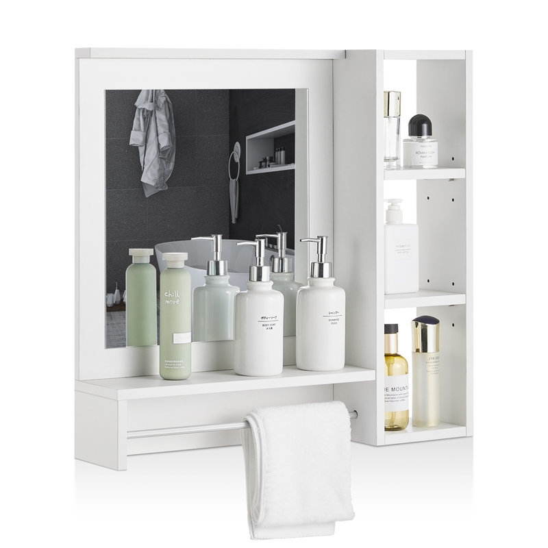 Kerce W 600mm H Recessed Frameless Medicine Cabinet Mirror 2 Adjustable