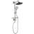 Brushed Nickel Shower Combining With 10" Rain Showerhead, 4 Hand Shower, Adjustable Slide Plug And Soap Holder In Incorporation Tie