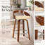 Tabouret de bar pivotant à hauteur de comptoir ou de bar avec dossier bas ouvert en similicuir et bois-62257034-62257035-80824321