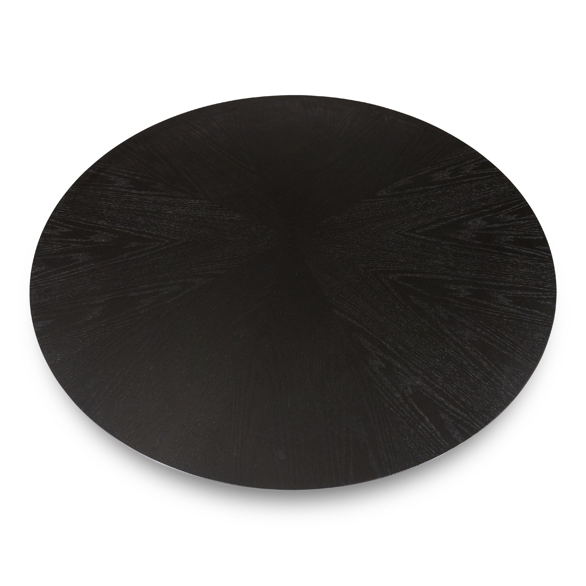 Modern Brazilian Burdon Wooden Top Round Dining Table, Ebano