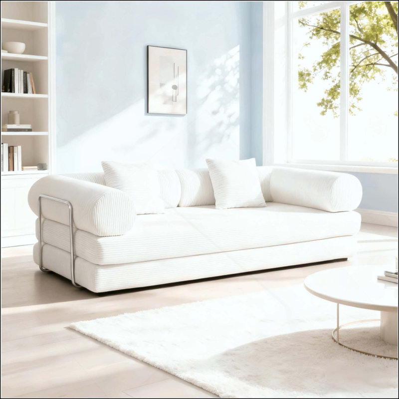Canapé modulaire rembourré pour pièces compactes, design multifonctionnel et peu encombrant avec tissu doux de haute qualité