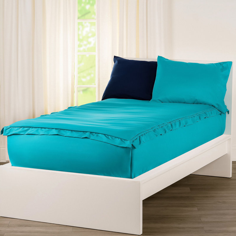  Bunkie Deluxe All-In-One Zipper Bedding Set, Full / Double, Turqouise/Orange
