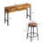 3-Drawer Long Dining Table Set With Power Outlets, Bar Kitchen Table Set With Circular PU Stools, Easy Assemble