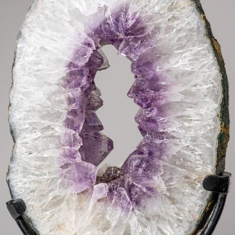 Genuine Amethyst Geode Slice On Stand From Uruguay (7.5 Lbs)