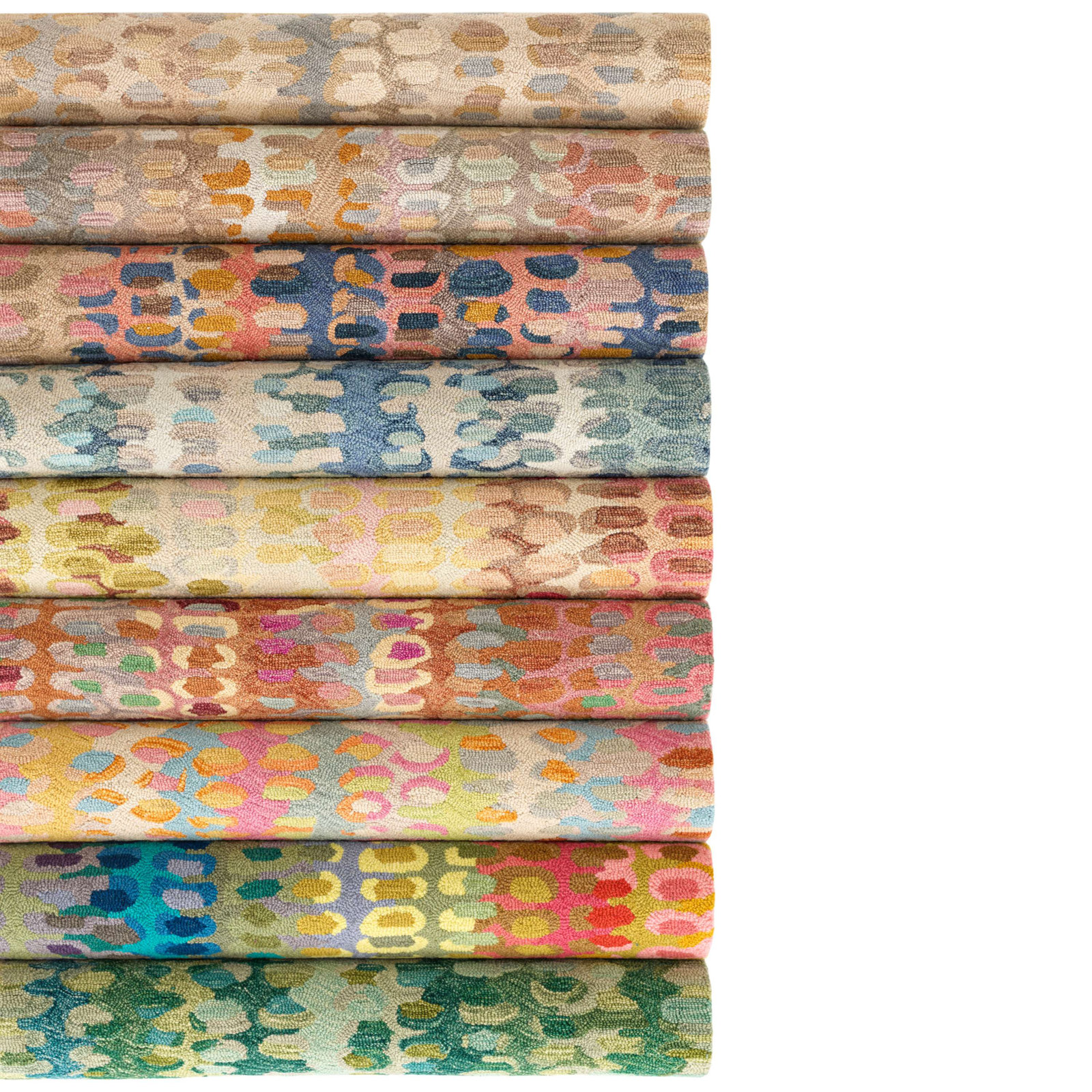 Paint Chip Clay Hand-Hooked Abstract Wool Rug, Rectangle 2' x 3'