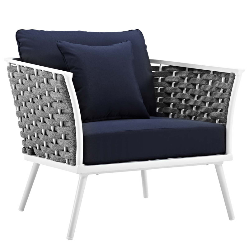 Fauteuil d'extérieur Stance, Marine, Blanc