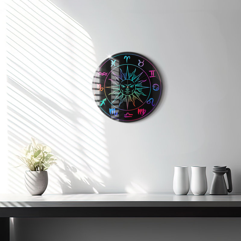 Glass Wall Clock, Multicolour