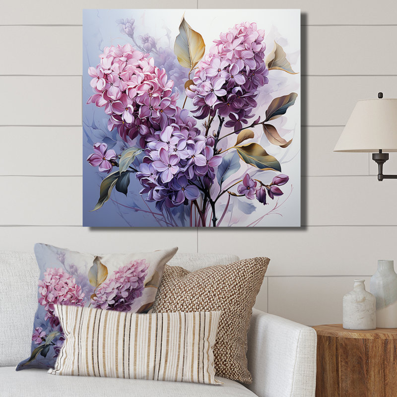 Lilas, harmonie mystique sur toile, H 24 po x l 24 po x P 1 po, Toile tendue