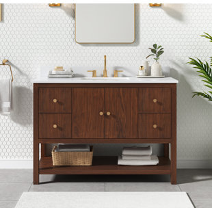 Ensemble de meuble-lavabo simple 48 po avec plateau en quartz Zoe