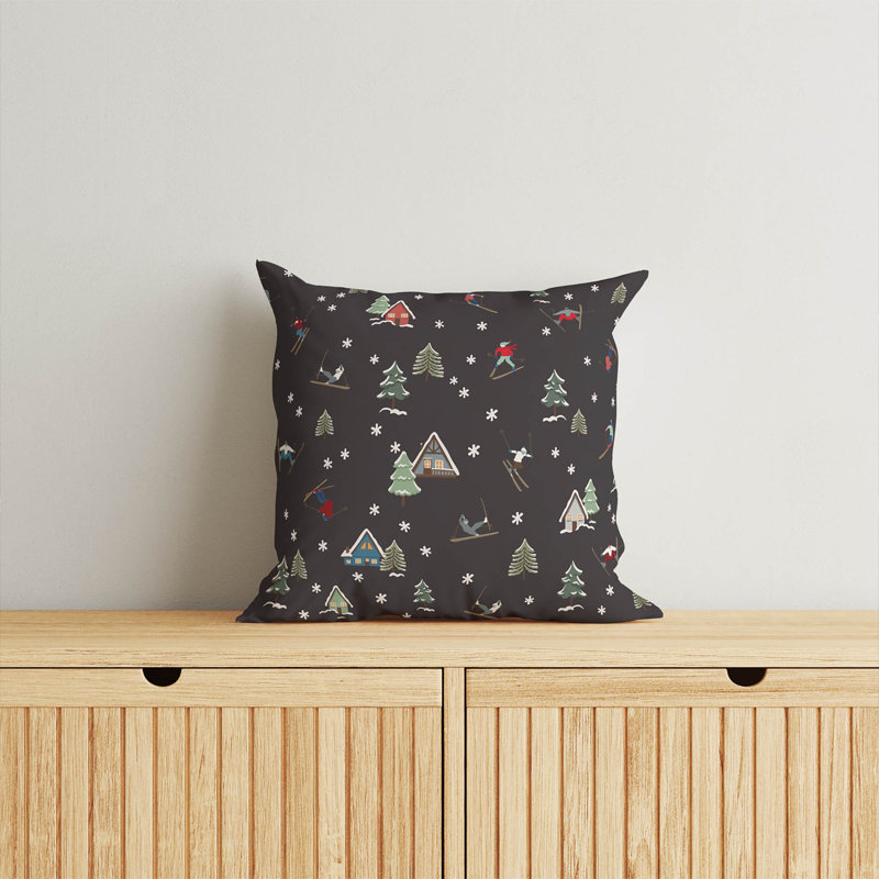 Coussin d'intérieur Downhill, Gris anthracite, Carré 18 po