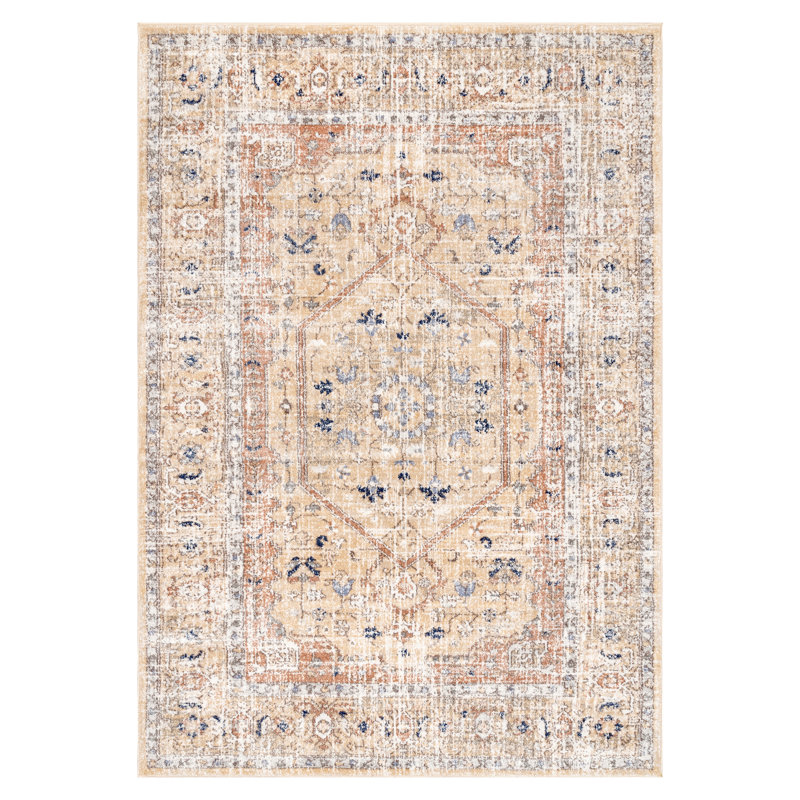 Hartleton Beige Area Rug, Rectangle 4' x 6'