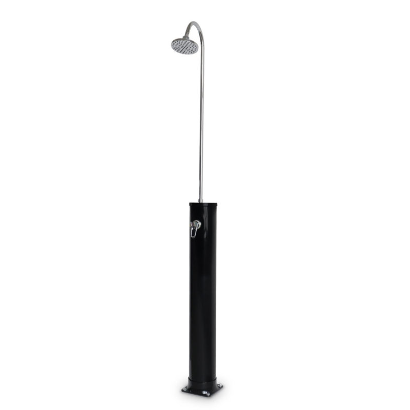 Vangundy Solar Powered Temperature Controlled Portable Vinyl Free Standing Outdoor Shower with Detachable Shower Head and Footwash Spout