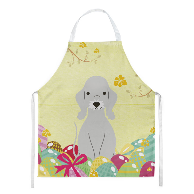 Tablier œufs de pâques, Jaune / Bleu, Bedlington Terrier