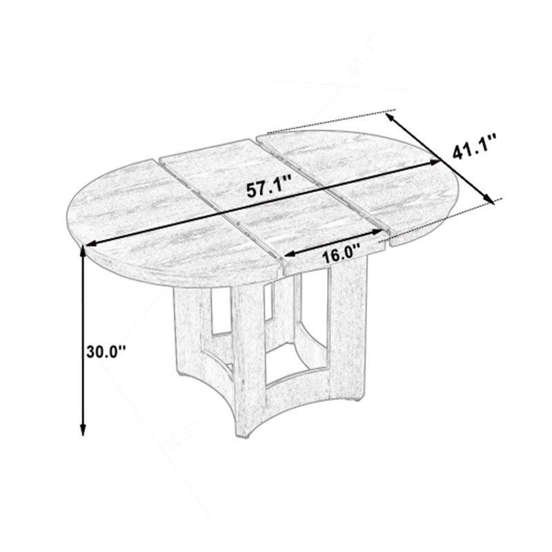 Table de salle à manger extensible Farmhouse, Bois naturel