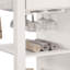Chariot de cuisine Ottawa, plateau en bois noir et finition blanche