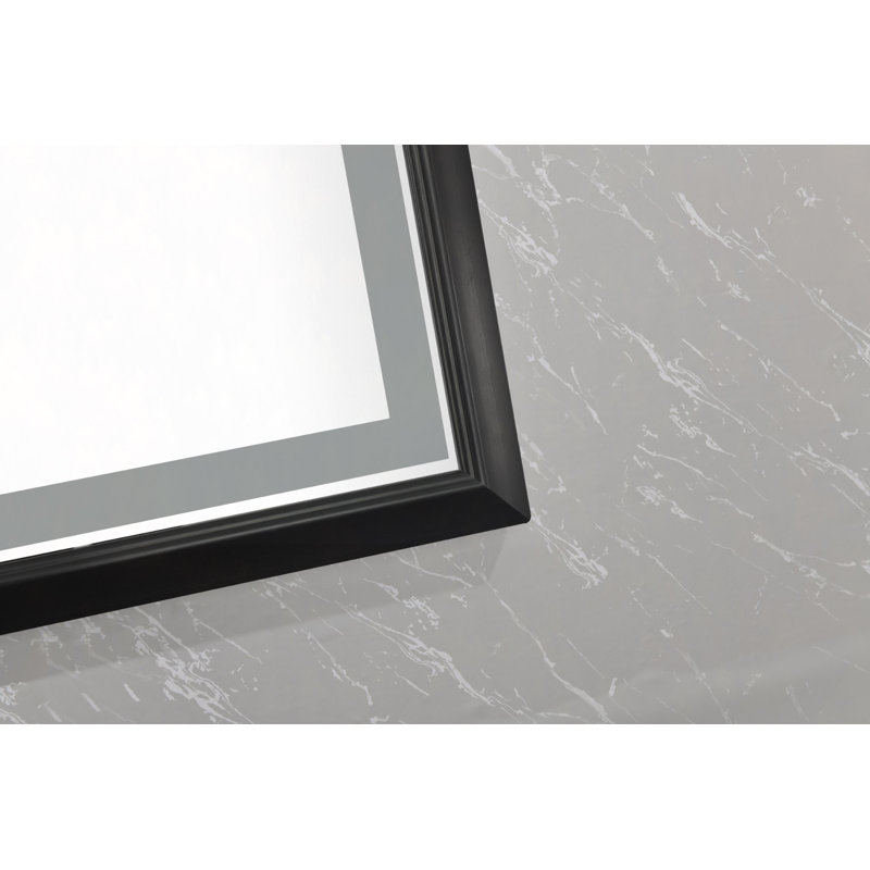 Super miroir de salle de bain à DEL avec lumières, miroir de salle de bain mural avec miroir en métal et miroir à DEL à intensité variable pour le maquillage