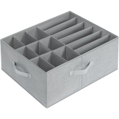 15 Grid Wardrobe Storage Organisers - Foldable Drawer Dividers With Handles For Clothes,Jeans,Pants,Shirts,Sweaters – Clothes Organisers For Bedroom, Cupboard, Drawers, Shelves(52×42×24CM)