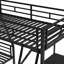 Lit simple superposé simple avec lit mezzanine simple attaché, avec bureau, métal