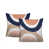 Saumon / bleu marine / beige
