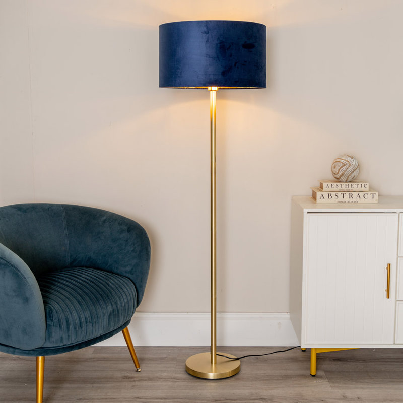 Baillieu 148cm Traditional Floor Lamp, Yes, Polished, Blue