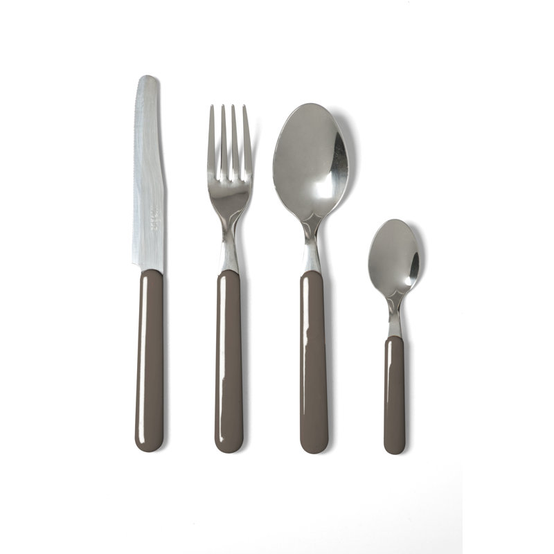Passione Colore Fashion 24-Piece Cutlery Set, Grey