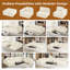 Modular Corduroy 404cm 4-seater Sofa With 1 Ottoman, No Assembly Required, With High Rebound Sponge-8582555