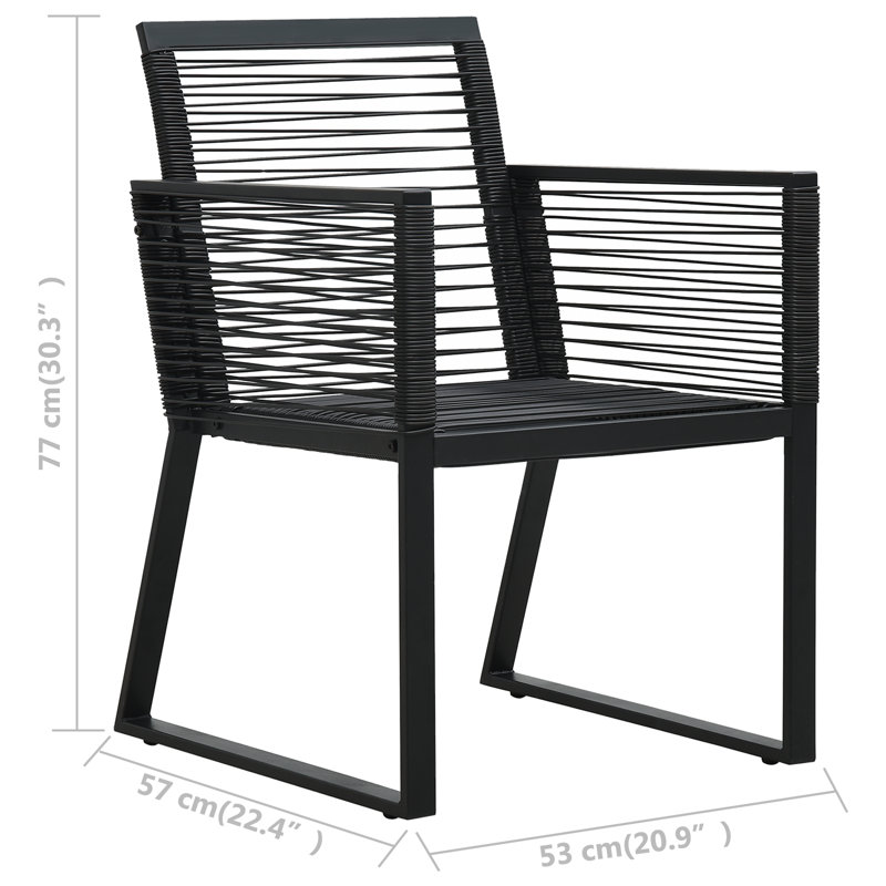 Antoni Garden Chairs 2 pcs Black PVC Rattan