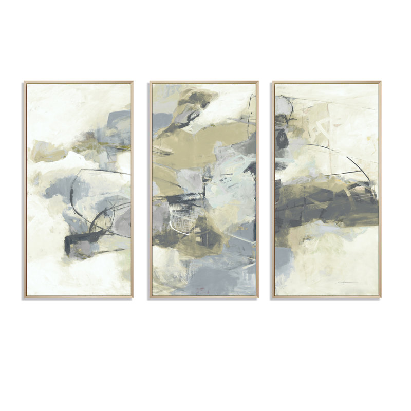 Glam Cream Dream III - ensemble d'art moderne sur toile encadrée moderne et contemporain de 3
