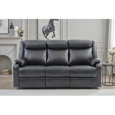 Saini Faux Leather Dual Reclining Sofa