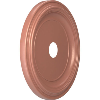 Médaillon de plafond traditionnel en PVC thermoformé de 22 po x P 3 1/2 po x P 1 1/2 po (convient aux auvents jusqu'à 13 1/2 po), rose champagne métallique perlé universel