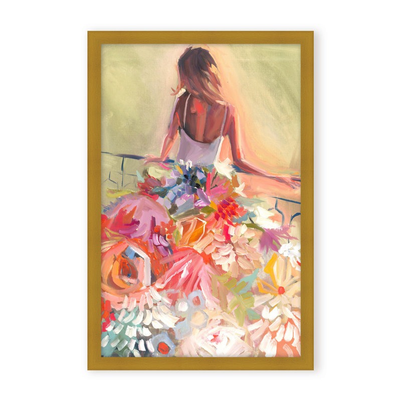 Nature Inspired Blossom Reverie: The Enigmatic Backdrop, Black, 24" H x 16" W x 1.125" D, Framed Print