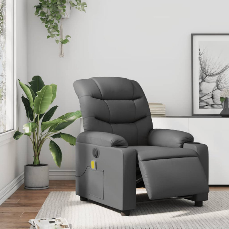 Fauteuil de massage en faux cuir, Similicuir gris, Power