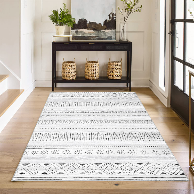 Tapis doux lavable à la machine Bohomoroccan, Rectangle 6 pi x 9 pi