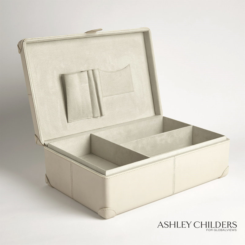 Tiburtina Box-Mist Leather-Lg, 5.5" H x 16.5" W x 10.5" D