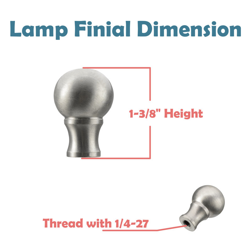 Lamp Finial, Brushed Nickel