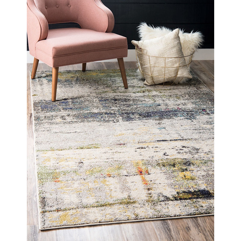 Keimar Washable Abstract Indoor Rug, Rectangle 8' x 10'