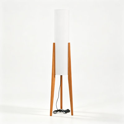 46'' Soild Wood Tripod Floor Lamp