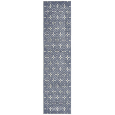 Nourison Essentials Blue/Ivory Indoor/Outdoor Area Rug