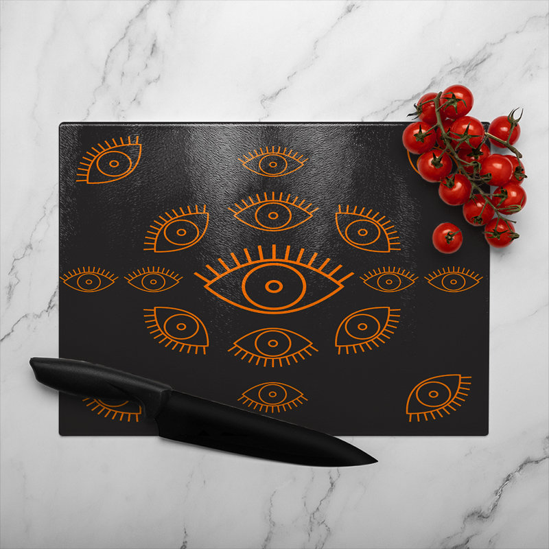 Eye Icon Glass Chopping Board, 28cm L x 20cm W