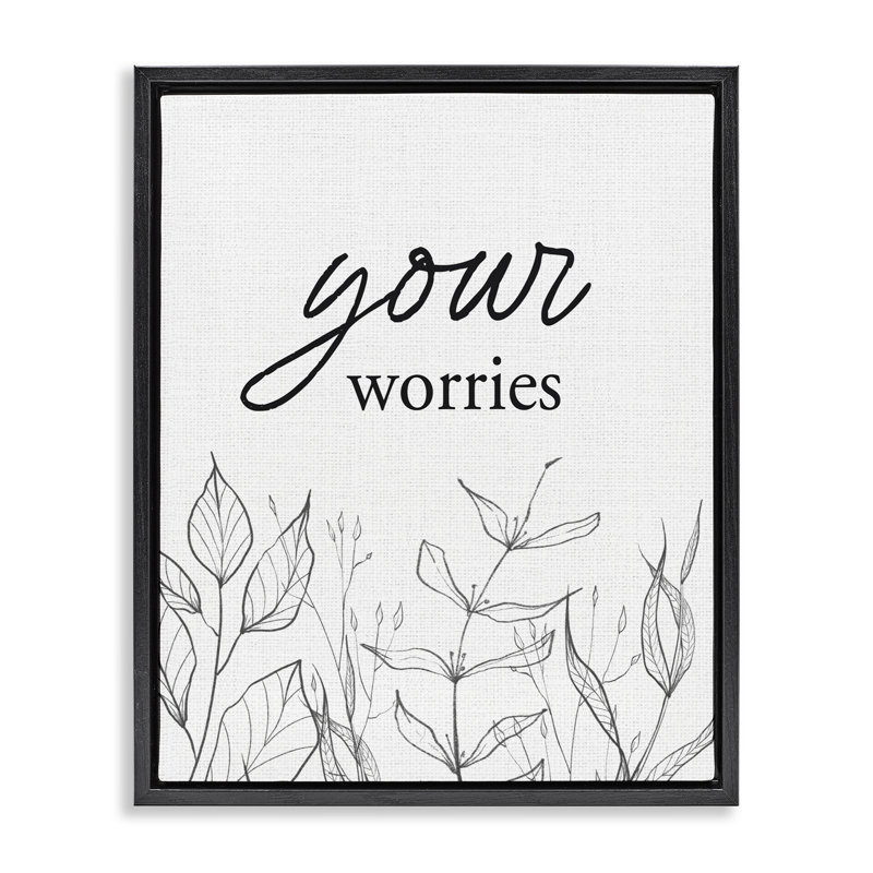Cadre flottant Your Your Worries, Cadre flottant noir de jais, H 21 po x l 17 po