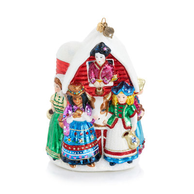 7.5'' Handmade Glass 12 Days Of Christmas Holiday Shaped Ornament