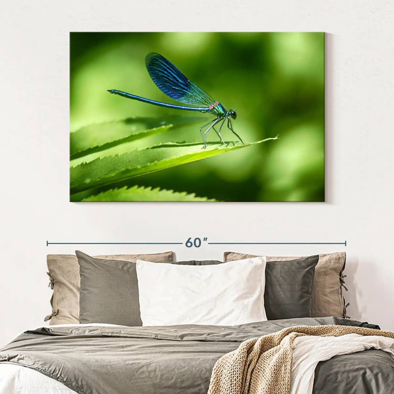 Brampt Dragonfly On A Leaf, 34" H x 51" W