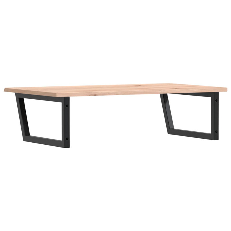Brieg 100cm Solid Wood Bathroom Vanity Top, Oak/Black