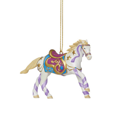 Ornement de Noël suspendu traînée de poneys 2,4 pi