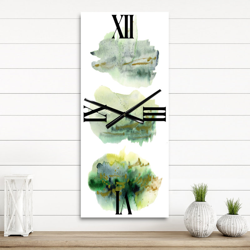 Horloge murale abstrait nuages avec points II, Grand