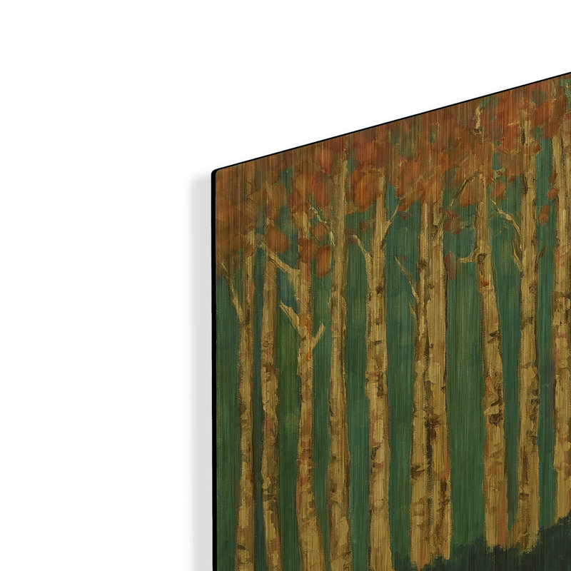 « Arbres roses » par Holly Wojhan, tableau mural en métal doré, 30,5 x 30,5 cm, 12 po x 12 po