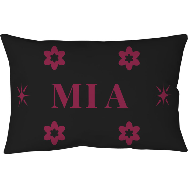 Coussin 17 pouces x 18 pouces Miami, Rouge / Noir